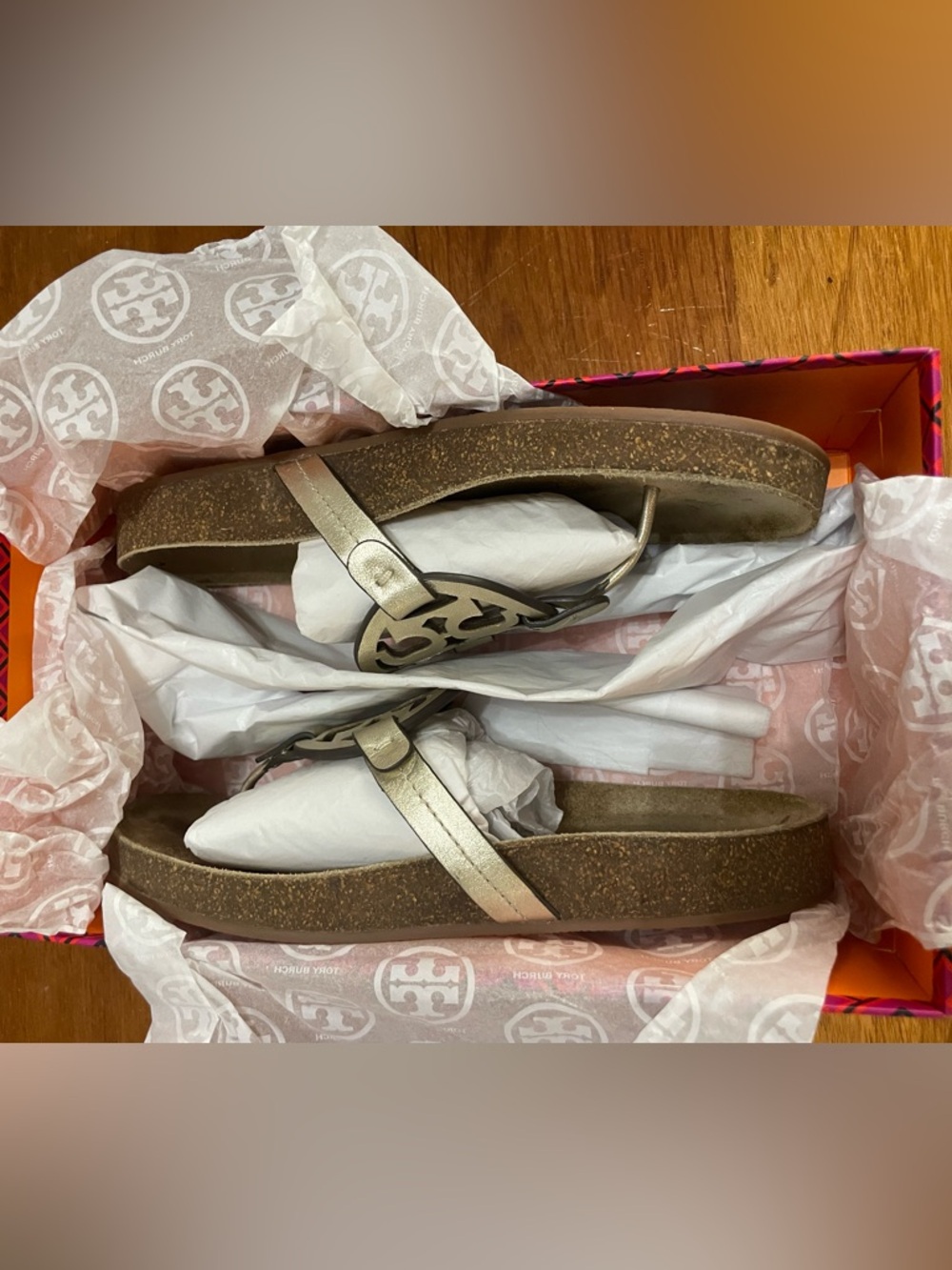 Tory Burch Miller Cloud Metallic Gold - Size 9 - Picture 3 of 4
